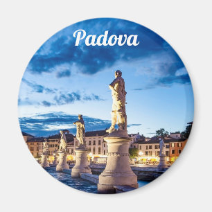 Row of illuminated statues in Padova Magnet