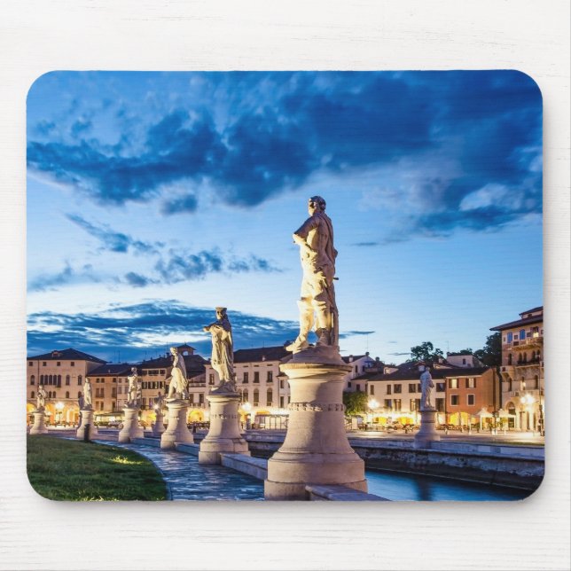 Row of illuminated statues in Padova Mouse Pad (Front)