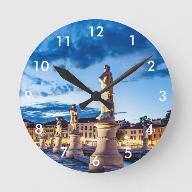 Row of illuminated statues in Padova Round Clock (Front)