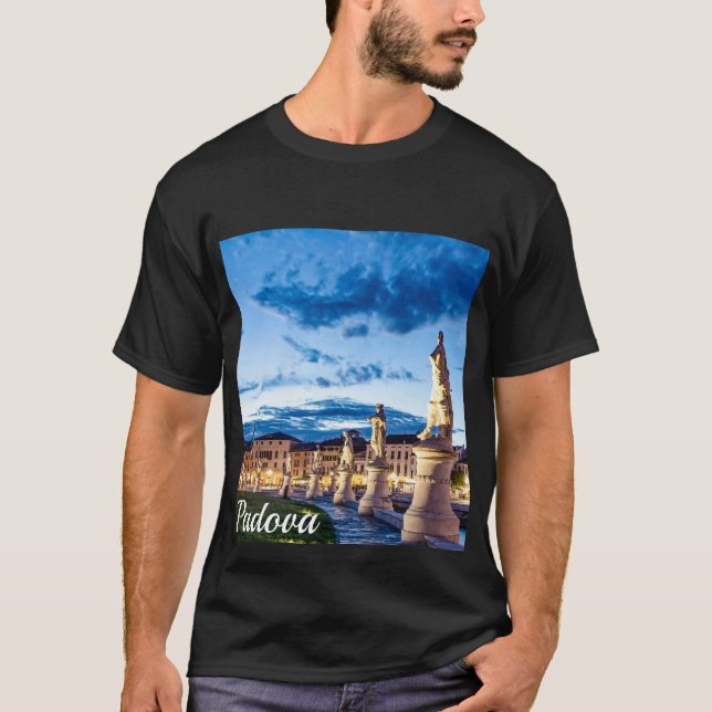 Row of illuminated statues in Padova T-Shirt (Front)