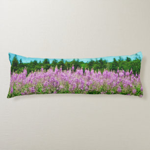 Row of Lavender Lupins Body Cushion