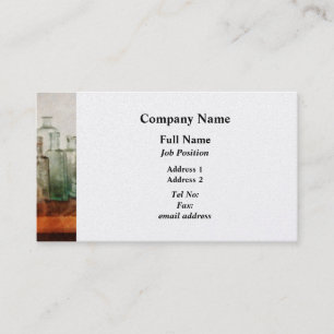 Row of Medicine Bottles - Platinum Finish Business Card