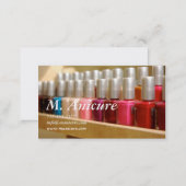 row of multi coloured nailpolishes business card (Front/Back)