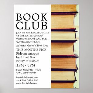 Row of Old Books, Book Club Advertising Poster
