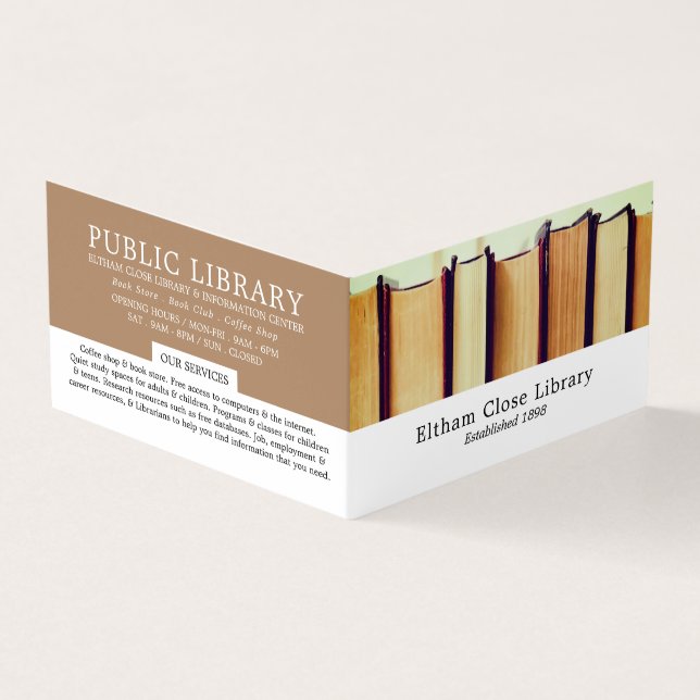 Row of Old Books, Library, Librarian Detailed Business Card (Outside)