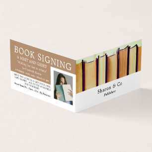 Row of Old Books, Publisher, Writer Book Signing Business Card