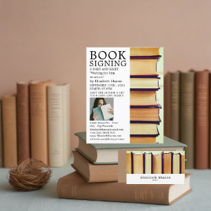 Row of Old Books, Writers Book Signing Advertising Flyer