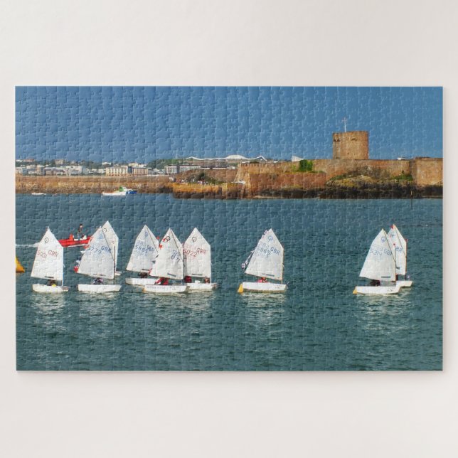 Row of Optimist boats Jigsaw Puzzle (Horizontal)