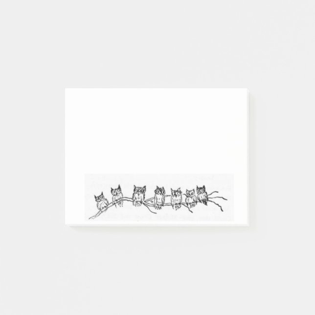 Row of Owls Post-It Notes (Front)