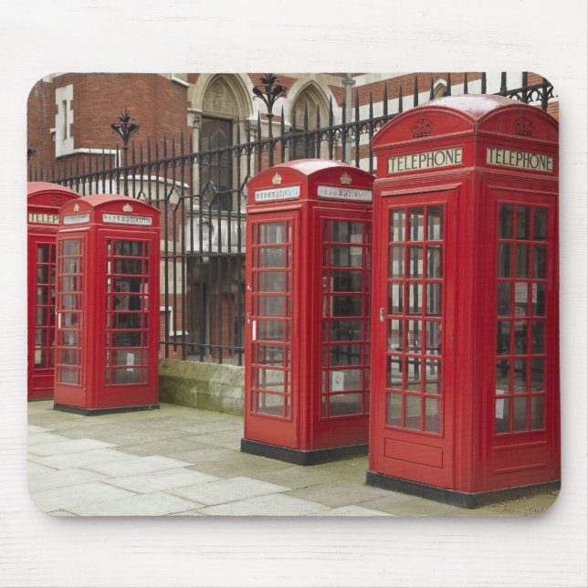 Row of phone boxes at the back of the Royal Mouse Pad (Front)