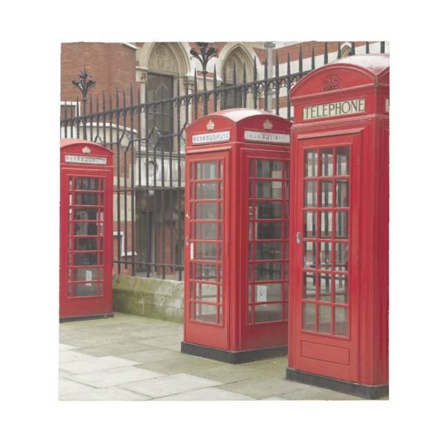 Row of phone boxes at the back of the Royal Notepad (Front)