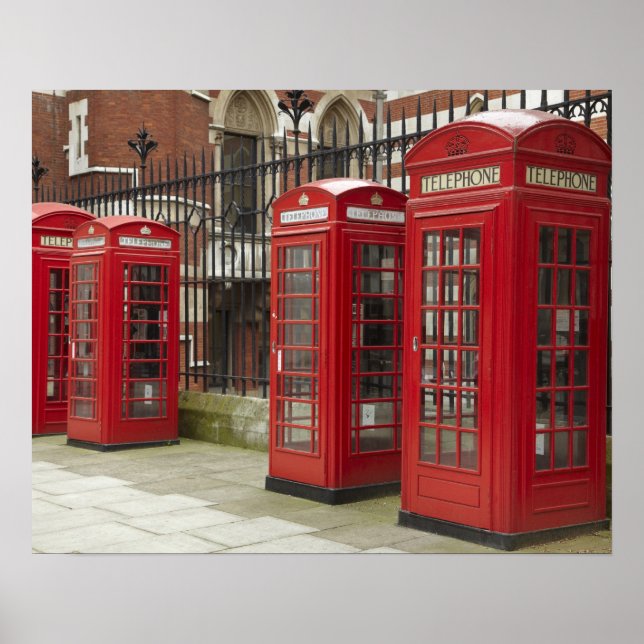 Row of phone boxes at the back of the Royal Poster (Front)