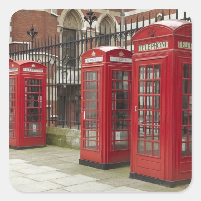 Row of phone boxes at the back of the Royal Square Sticker (Front)
