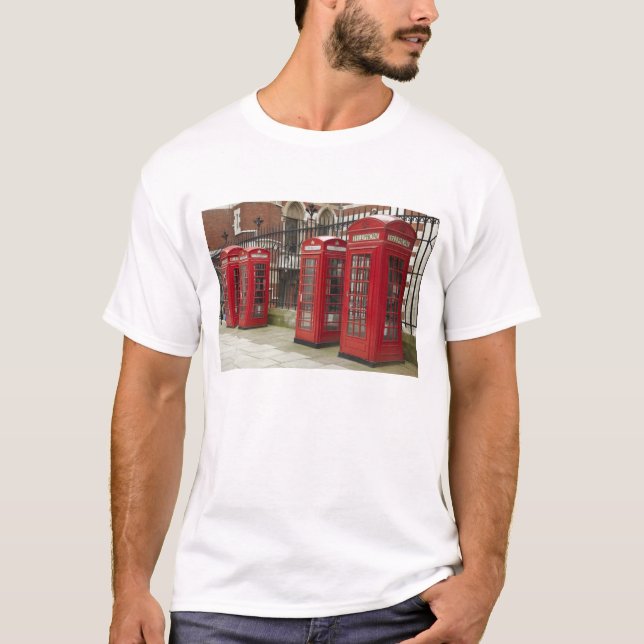 Row of phone boxes at the back of the Royal T-Shirt (Front)