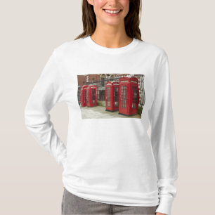 Row of phone boxes at the back of the Royal T-Shirt