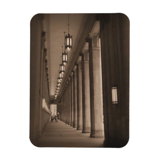 Row of Pillars - Civic Opera House - Chicago Magnet (Vertical)