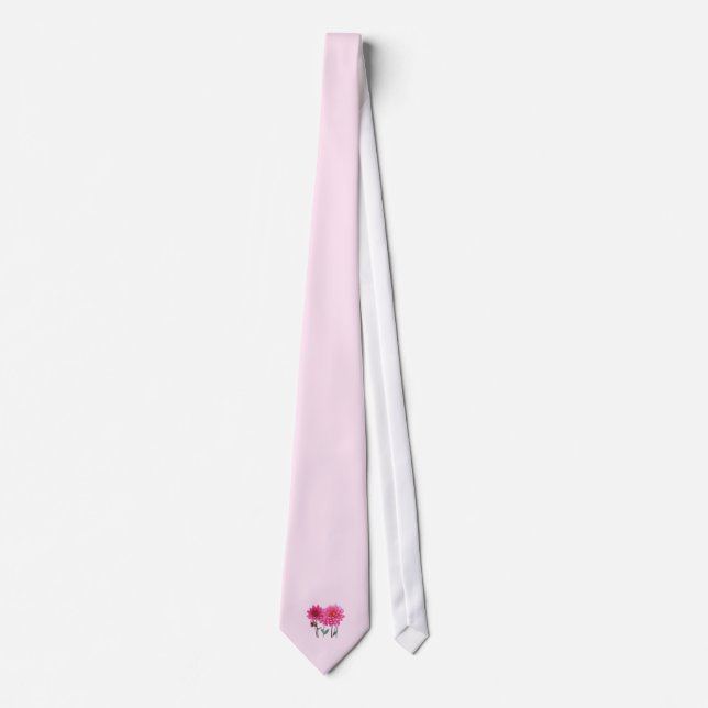 Row of Pink Dahlias Tie (Front)