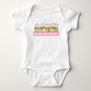 Row of Puppy Bunnies Baby Bodysuit