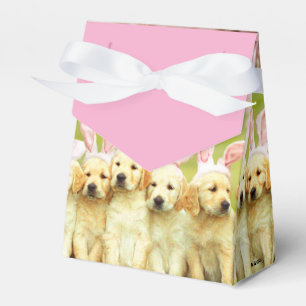 Row of Puppy Bunnies Favour Box