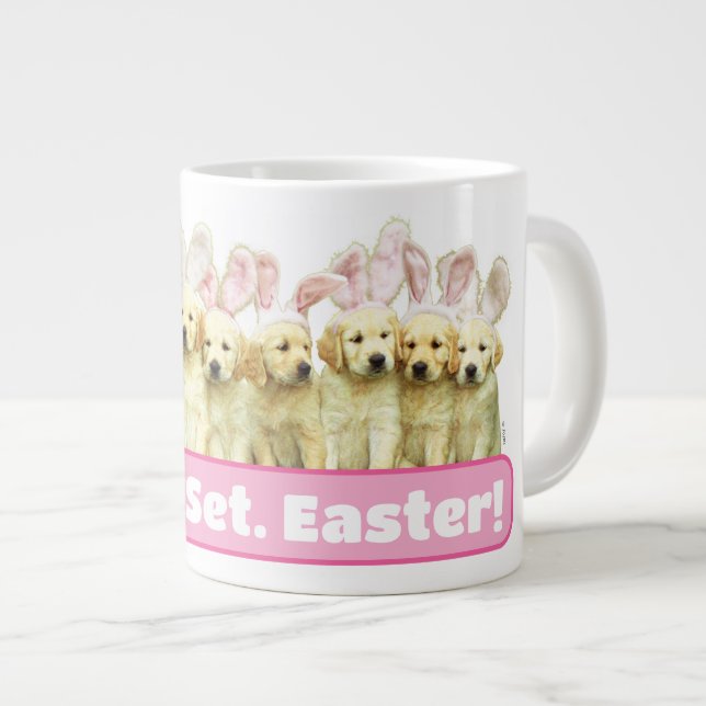 Row of Puppy Bunnies Large Coffee Mug (Front Right)