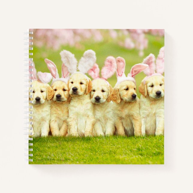 Row of Puppy Bunnies Notebook (Front)