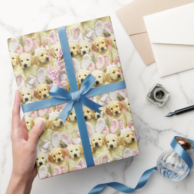 Row of Puppy Bunnies Wrapping Paper (Gifting)