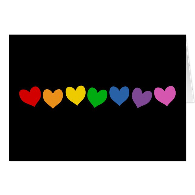 Row of Rainbow Hearts (Front Horizontal)