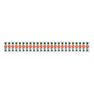 Row of Red Christmas Nutcracker Drummers Grosgrain Ribbon