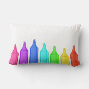 Row of seven markers in different colours lumbar cushion