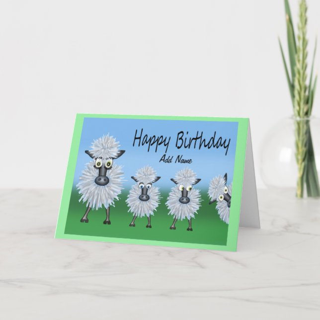 Row Of Sheep With One Cheeky Sheep Card (Front)