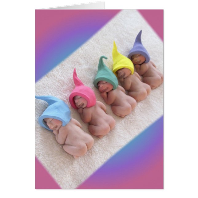 Row of Sleeping Babies, Polymer Clay Elves (Front)
