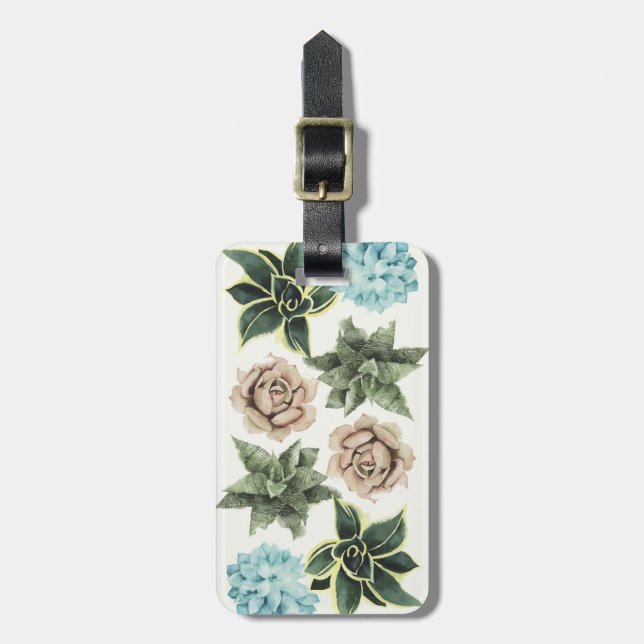 Row of Succulents Luggage Tag (Front Vertical)