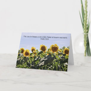 Row of Sunflowers Scripture Card Psalm 115:15
