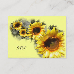 Row of Sunflowers Wedding RSVP Response Card