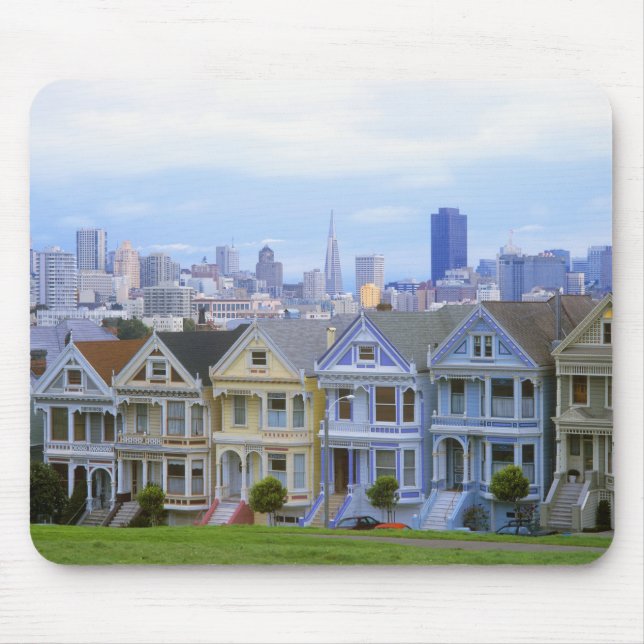 Row of Victorian Homes Mouse Pad (Front)