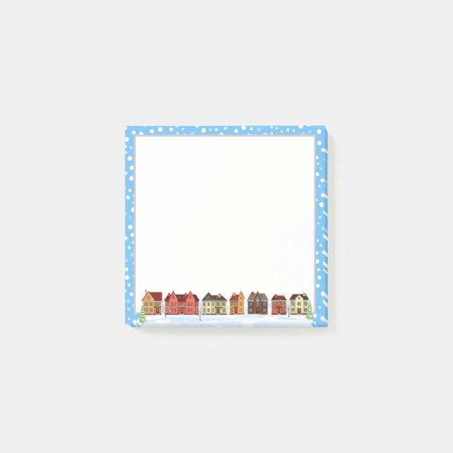 Row Of Winter Houses Post-it Notes (Front)