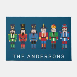 Row of Wooden Nutcrackers Personalise Doormat