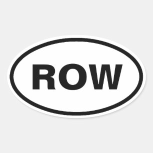 Row oval car stickers