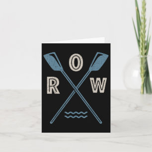 Row Rowing Crew Coxswain Rower Retro Boat Paddle S Card