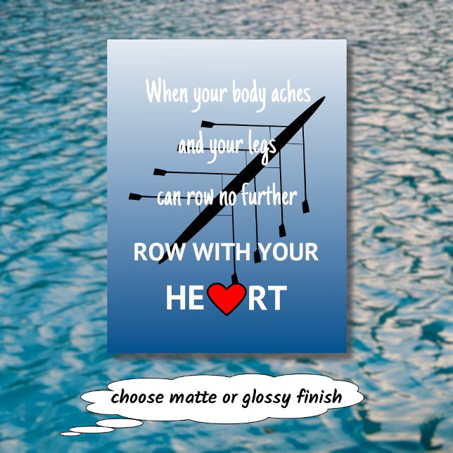 Row with your heart inspirational postcard (Creator Uploaded)