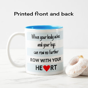 Row with your heart stripes crew Two-Tone coffee mug