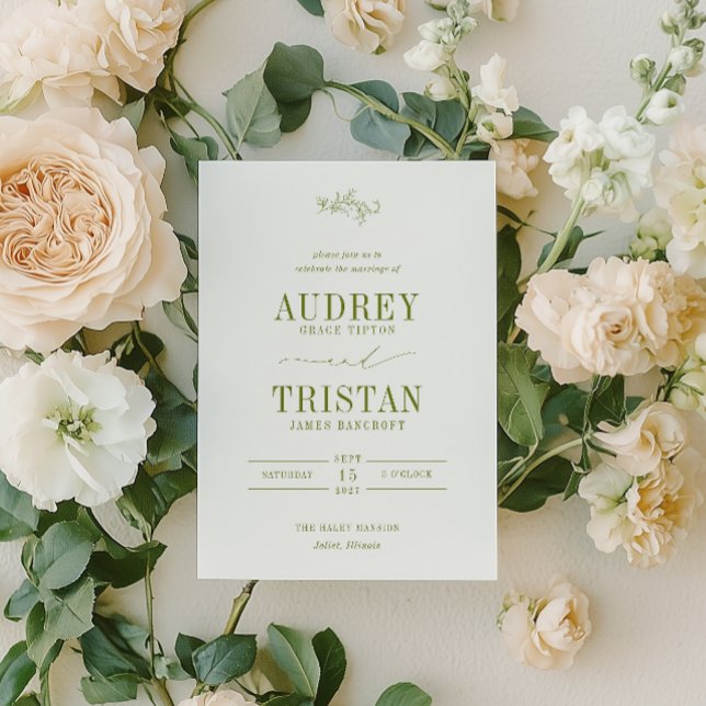 ROWAN Botanical Minimalist Wedding Invitation (Creator Uploaded)