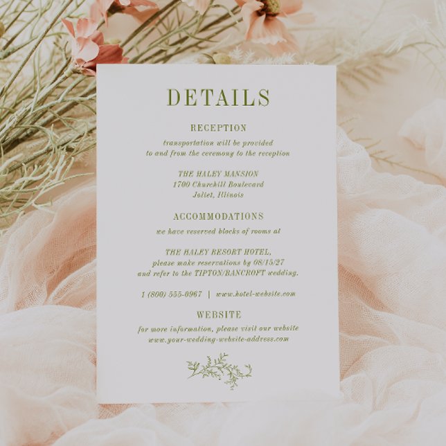 ROWAN Botanical Wedding Details Card (Creator Uploaded)