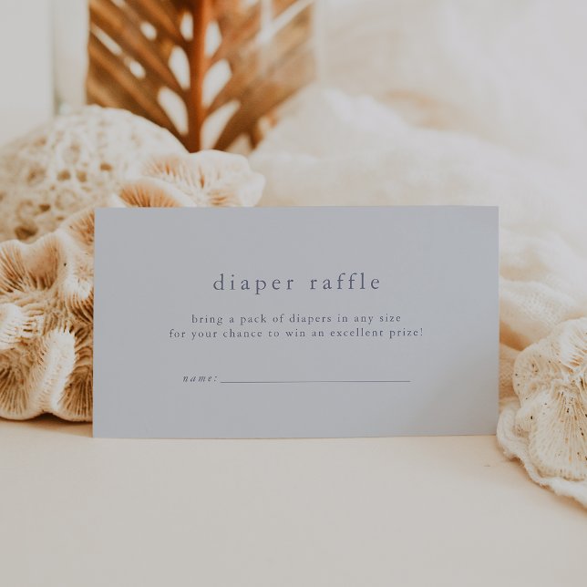 ROWAN Boy Blue Simple Baby Shower Diaper Raffle Enclosure Card (ROWAN Boy Blue Simple Baby Shower Diaper Raffle Enclosure Card)