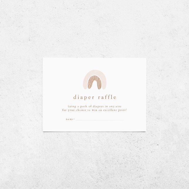 ROWAN Girl Boho Rainbow Baby Shower Diaper Raffle Enclosure Card (ROWAN Spring Girl Pink Boho Rainbow Baby Shower Enclosure Card)