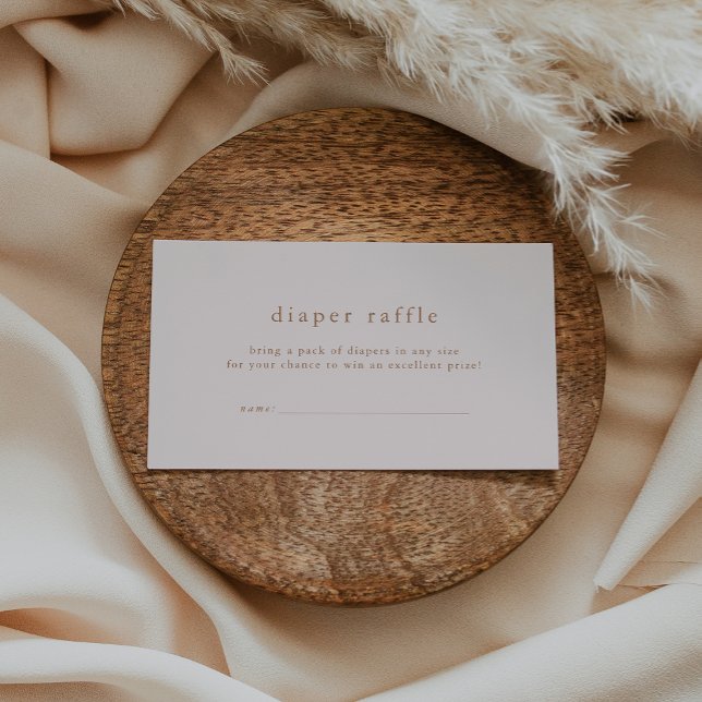 ROWAN Gold Pink Simple Baby Shower Diaper Raffle Enclosure Card (ROWAN Gold Pink Simple Baby Shower Diaper Raffle Enclosure Card)