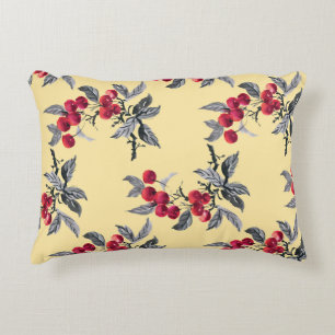 Rowan Plant: Watercolor Yellow Seamless Decorative Cushion