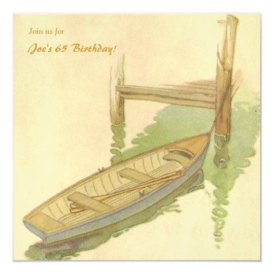 Rowboat Birthday Party Invitation