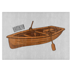 Rowboat cartoon illustration cutting board