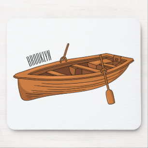 Rowboat cartoon illustration  mouse pad